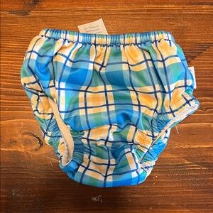 i play. Blue and Yellow Plaid Diaper Cover